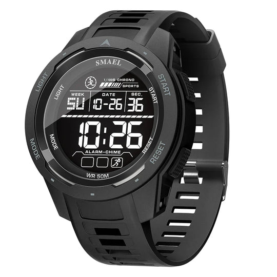 Men’s Tactical Digital Sport Watch 46 mm | 5 ATM Waterproof | LED Display | Alarm & Chronograph