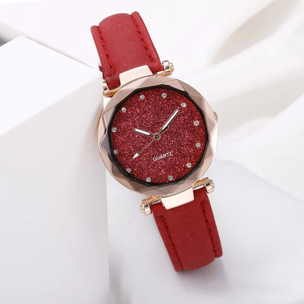 Women’s Rhinestone Vegan-Leather Dress Watch | 34 mm | Rose/Gold Accents