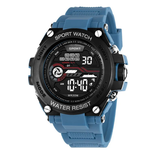 Men’s Outdoor Digital Sport Watch | 51 mm | Silicone Strap | 3 ATM | Alarm & Stopwatch