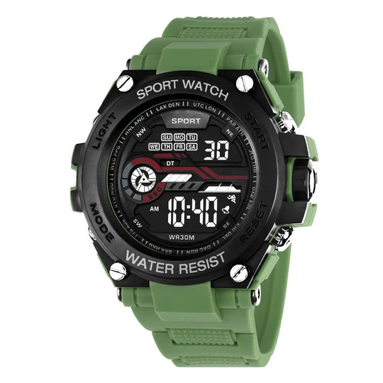 Men’s Outdoor Digital Sport Watch | 51 mm | Silicone Strap | 3 ATM | Alarm & Stopwatch