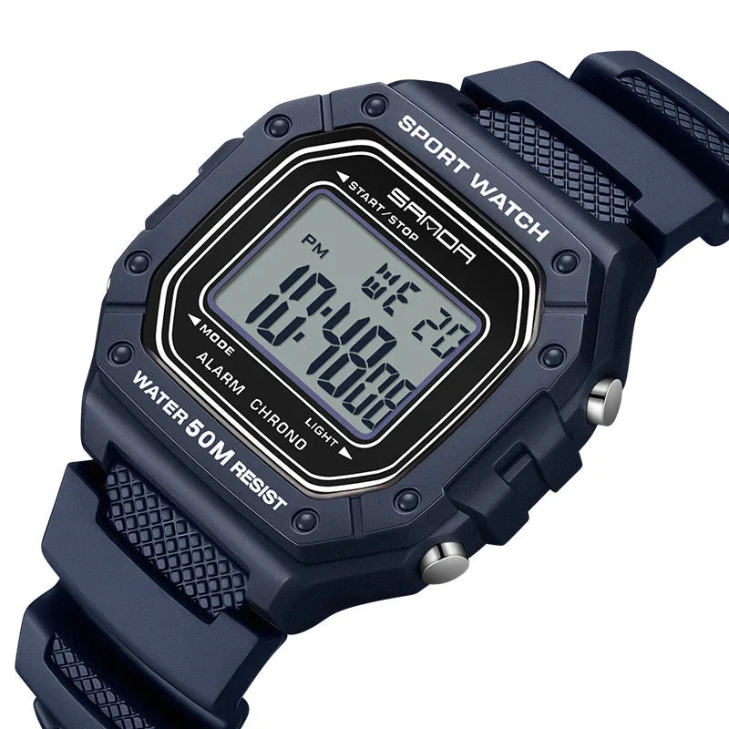 Men’s Military Digital Sport Watch 42 mm | 50 m Water Resistant | Chronograph, Alarm & LED | Green/Black Strap