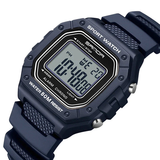 Men’s Military Digital Sport Watch 42 mm | 50 m Water Resistant | Chronograph, Alarm & LED | Green/Black Strap