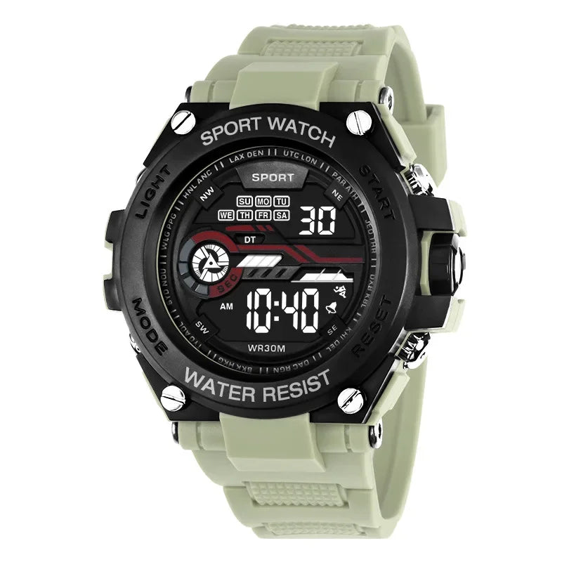 Men’s Outdoor Digital Sport Watch | 51 mm | Silicone Strap | 3 ATM | Alarm & Stopwatch