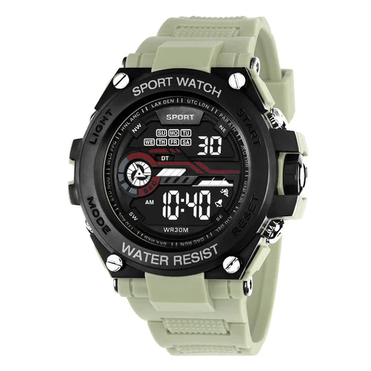 Men’s Outdoor Digital Sport Watch | 51 mm | Silicone Strap | 3 ATM | Alarm & Stopwatch
