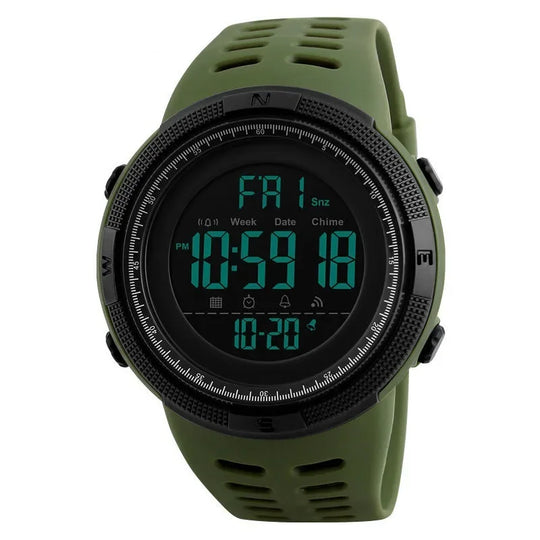 Men’s Digital Military Sports Watch 50 mm | Silicone Strap | 50M Water Resistant | Chronograph & Alarm