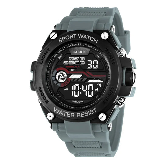 Men’s Outdoor Digital Sport Watch | 51 mm | Silicone Strap | 3 ATM | Alarm & Stopwatch