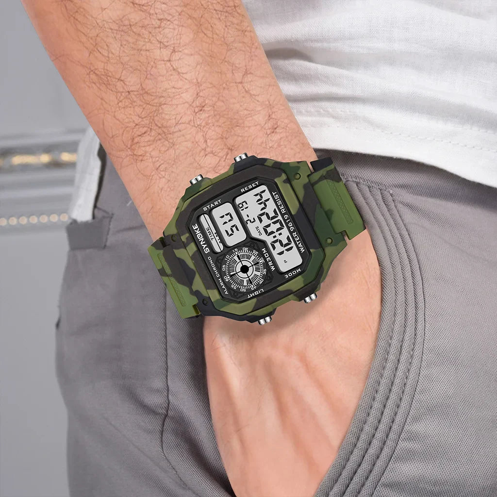 Men’s Tactical Digital Watch 44.1 mm | Military Outdoor Alarm & Chronograph | 30 m Water Resistant