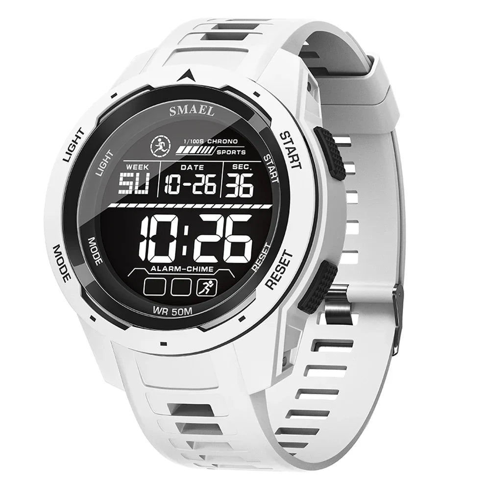 Men’s Tactical Digital Sport Watch 46 mm | 5 ATM Waterproof | LED Display | Alarm & Chronograph