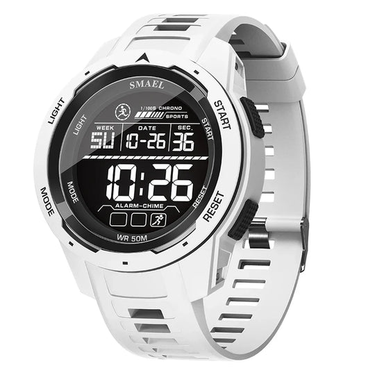 Men’s Tactical Digital Sport Watch 46 mm | 5 ATM Waterproof | LED Display | Alarm & Chronograph