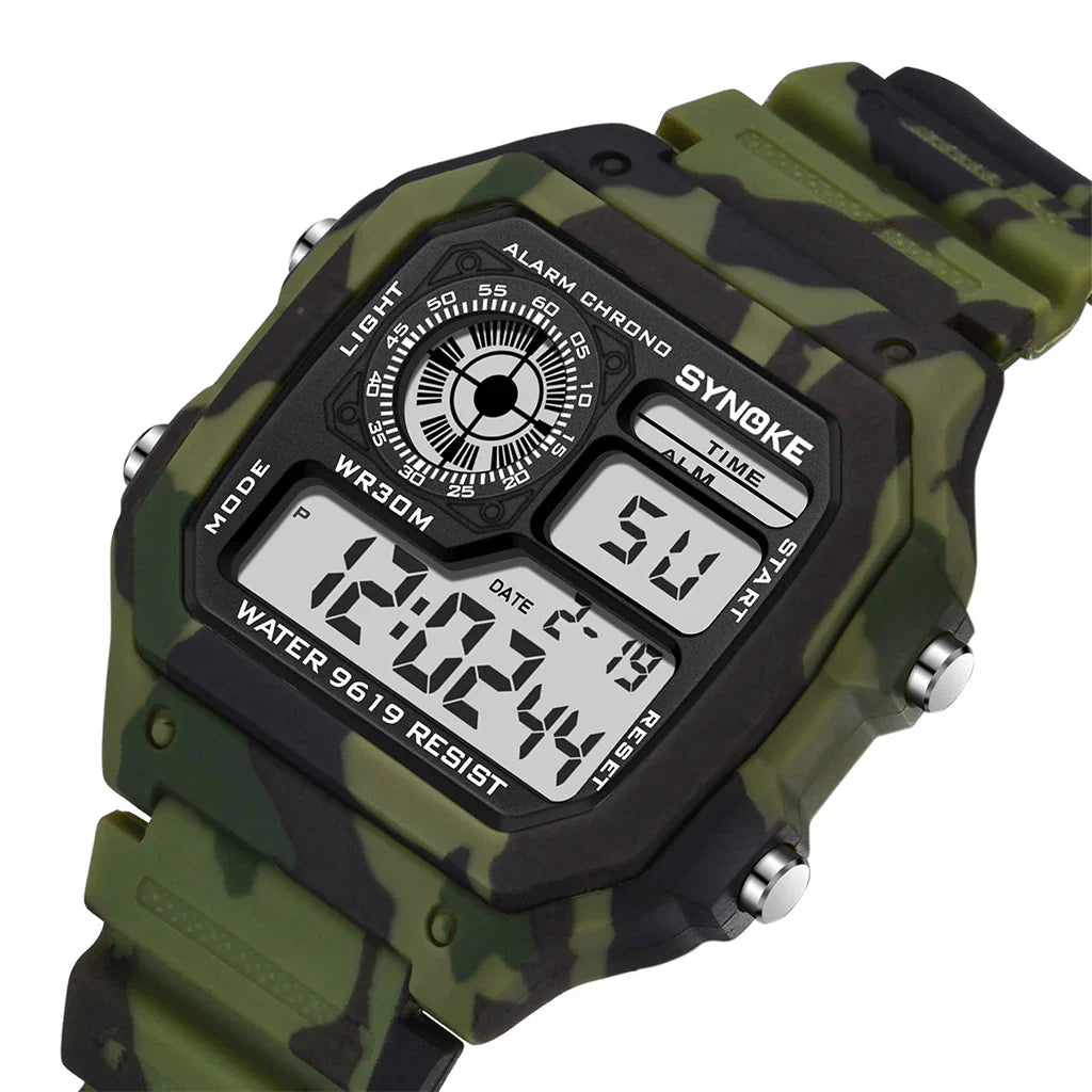 Men’s Tactical Digital Watch 44.1 mm | Military Outdoor Alarm & Chronograph | 30 m Water Resistant
