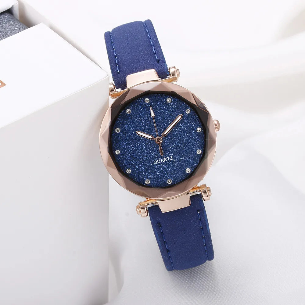 Women’s Rhinestone Vegan-Leather Dress Watch | 34 mm | Rose/Gold Accents