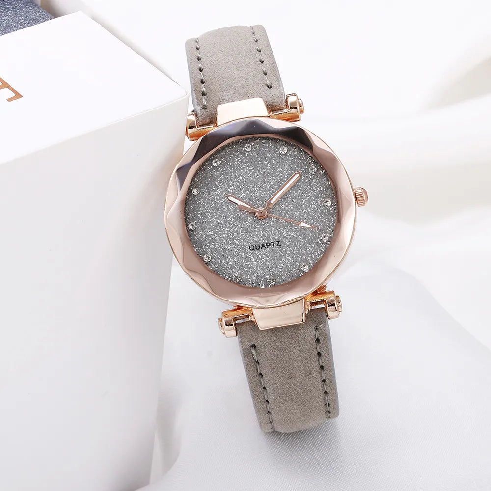 Women’s Rhinestone Vegan-Leather Dress Watch | 34 mm | Rose/Gold Accents