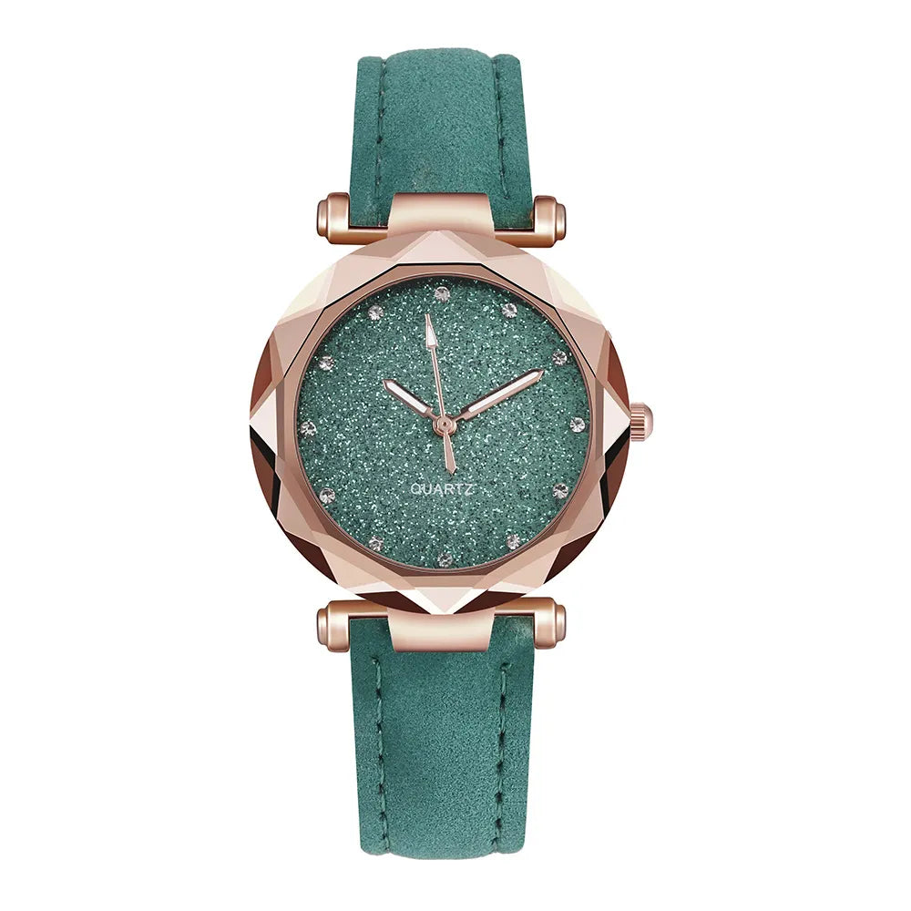 Women’s Rhinestone Vegan-Leather Dress Watch | 34 mm | Rose/Gold Accents