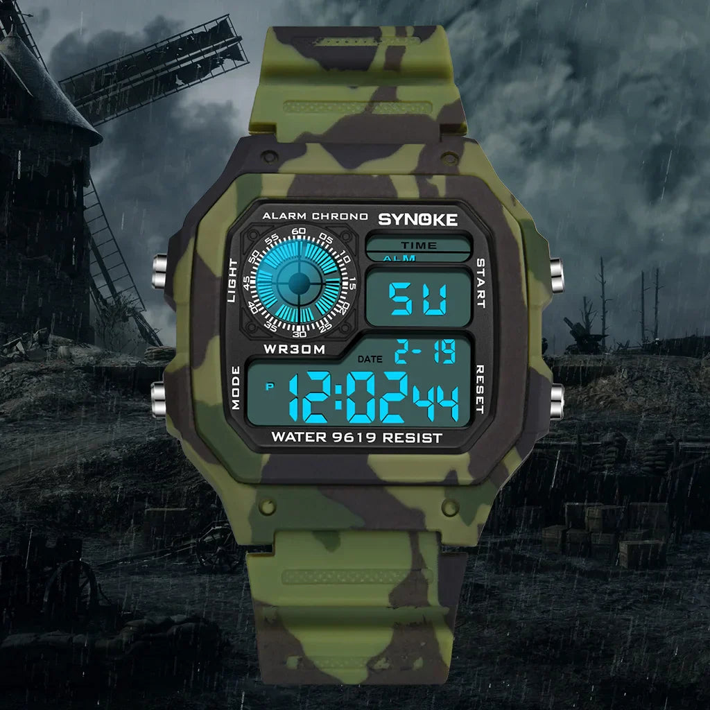 Men’s Tactical Digital Watch 44.1 mm | Military Outdoor Alarm & Chronograph | 30 m Water Resistant