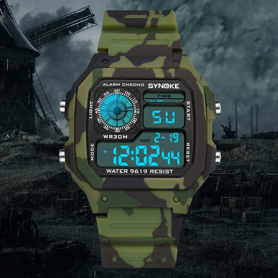 Men’s Tactical Digital Watch 44.1 mm | Military Outdoor Alarm & Chronograph | 30 m Water Resistant
