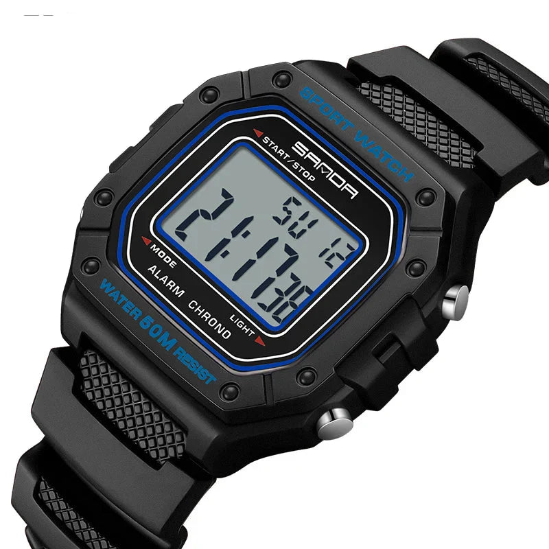 Men’s Military Digital Sport Watch 42 mm | 50 m Water Resistant | Chronograph, Alarm & LED | Green/Black Strap