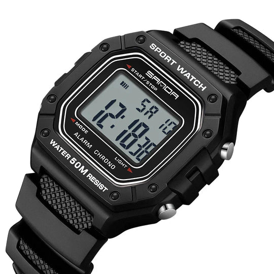 Men’s Military Digital Sport Watch 42 mm | 50 m Water Resistant | Chronograph, Alarm & LED | Green/Black Strap