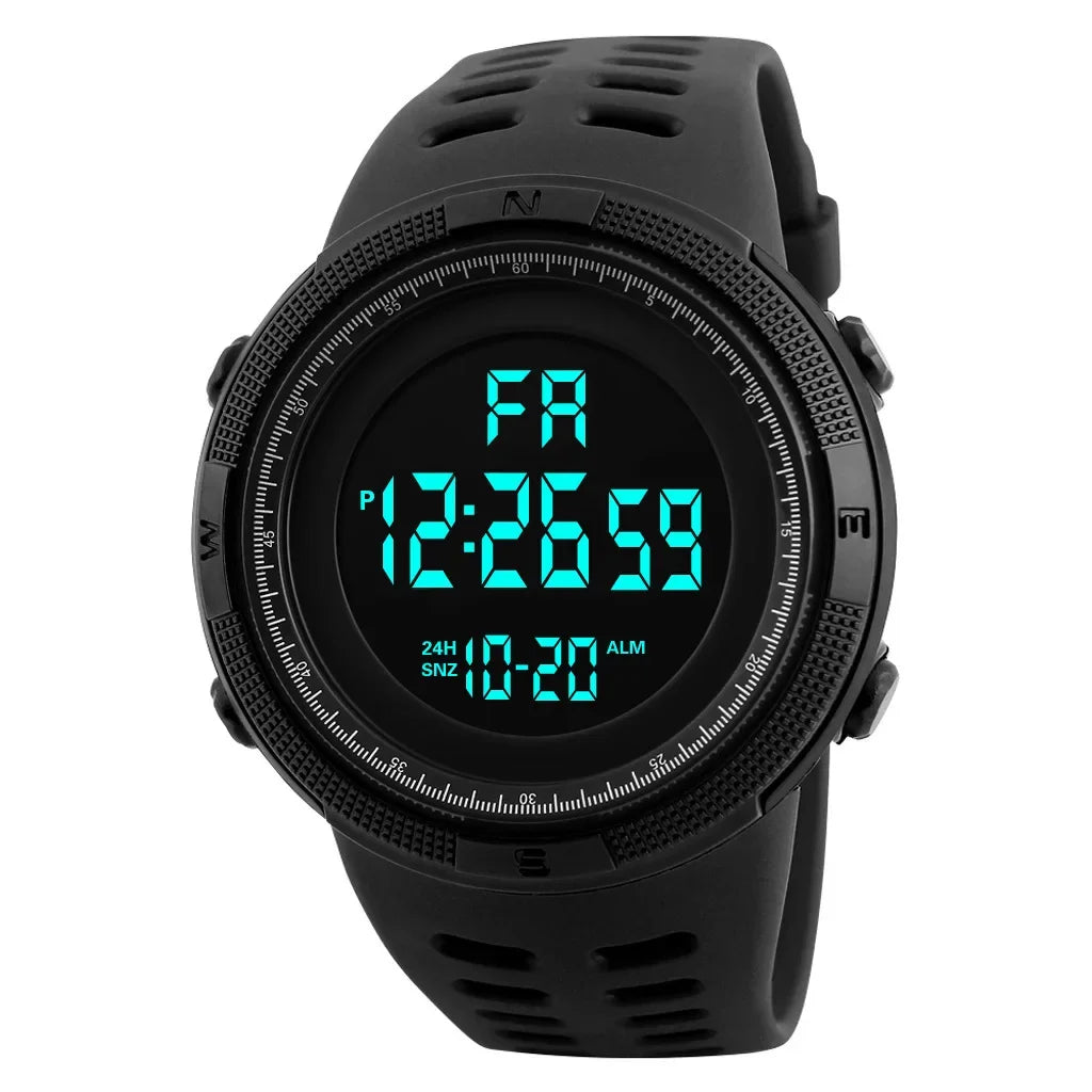 Men’s Digital Military Sports Watch 50 mm | Silicone Strap | 50M Water Resistant | Chronograph & Alarm