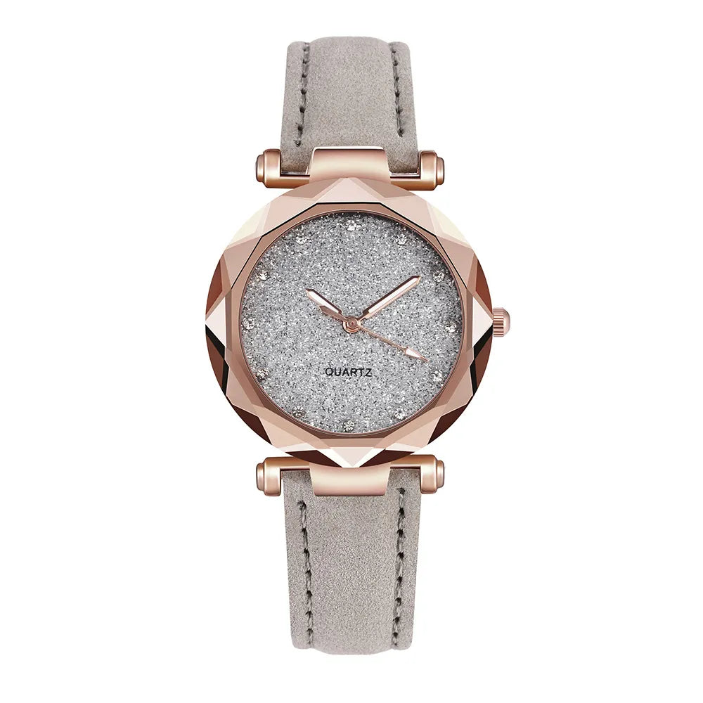 Women’s Rhinestone Vegan-Leather Dress Watch | 34 mm | Rose/Gold Accents