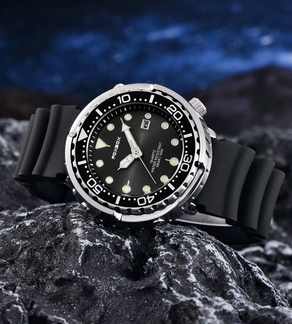 Men’s Chronograph Sport Watch 46 mm | Silicone Strap | 5 ATM Water Resistant | Date & Week