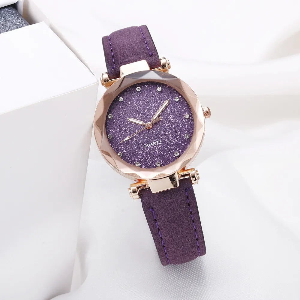 Women’s Rhinestone Vegan-Leather Dress Watch | 34 mm | Rose/Gold Accents