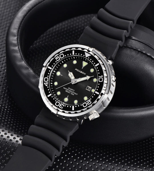 Men’s Chronograph Sport Watch 46 mm | Silicone Strap | 5 ATM Water Resistant | Date & Week