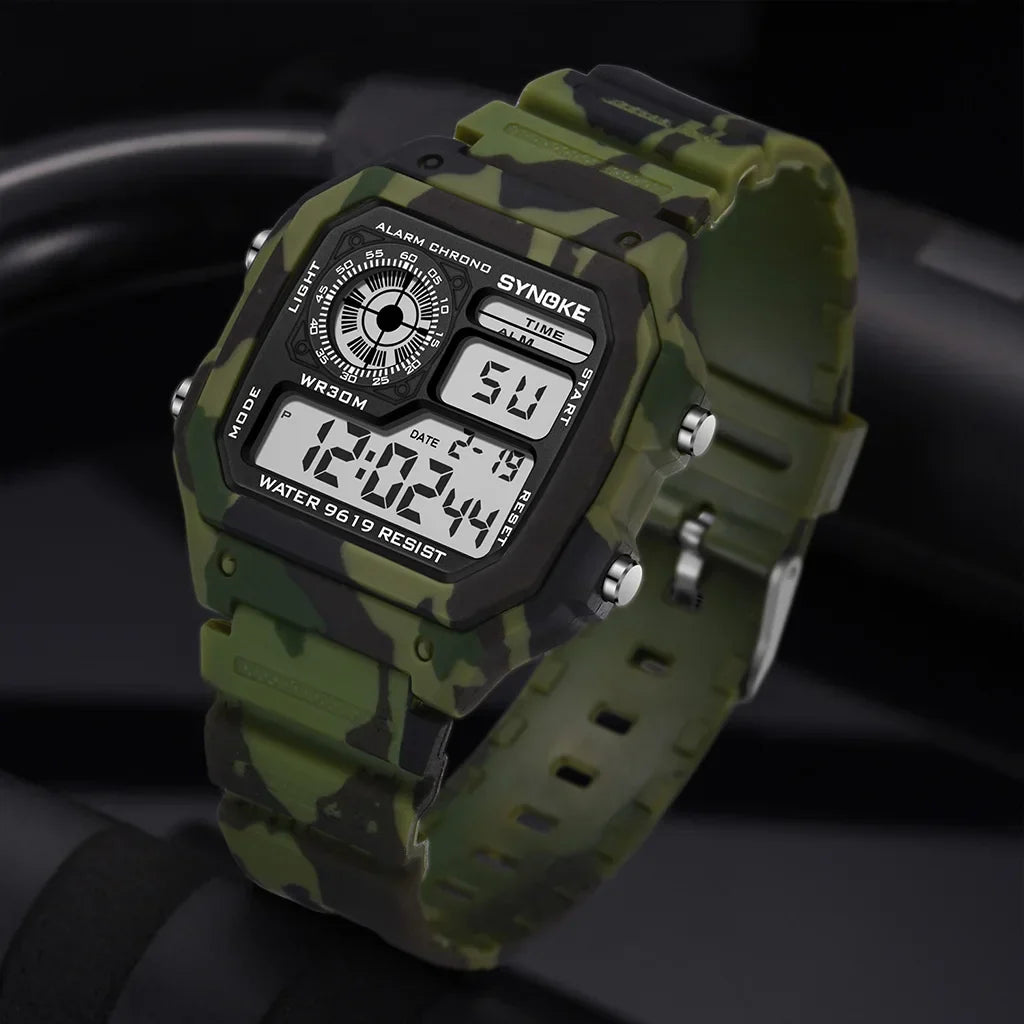 Men’s Tactical Digital Watch 44.1 mm | Military Outdoor Alarm & Chronograph | 30 m Water Resistant