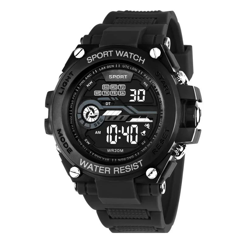 Men’s Outdoor Digital Sport Watch | 51 mm | Silicone Strap | 3 ATM | Alarm & Stopwatch