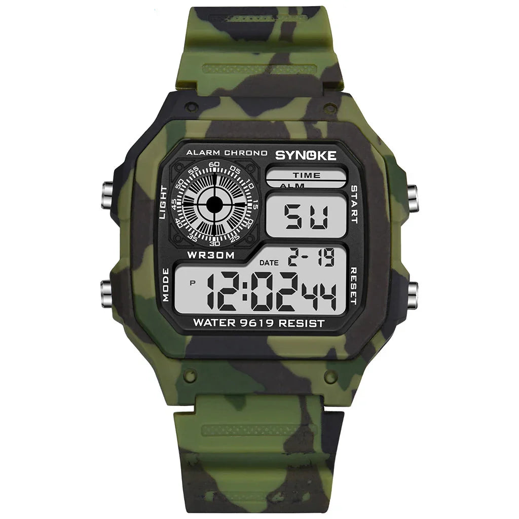 Men’s Tactical Digital Watch 44.1 mm | Military Outdoor Alarm & Chronograph | 30 m Water Resistant
