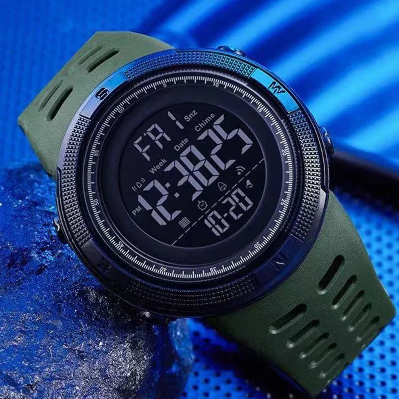 Men’s Digital Military Sports Watch 50 mm | Silicone Strap | 50M Water Resistant | Chronograph & Alarm