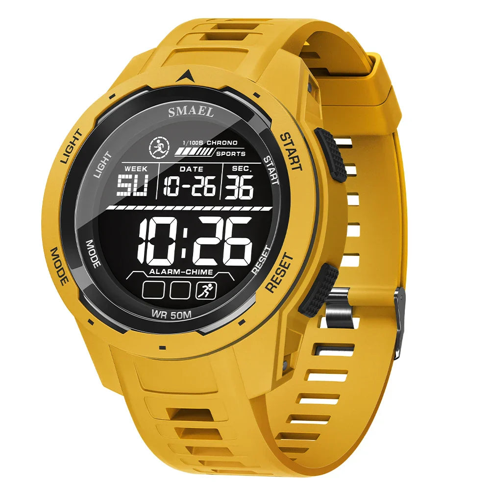 Men’s Tactical Digital Sport Watch 46 mm | 5 ATM Waterproof | LED Display | Alarm & Chronograph