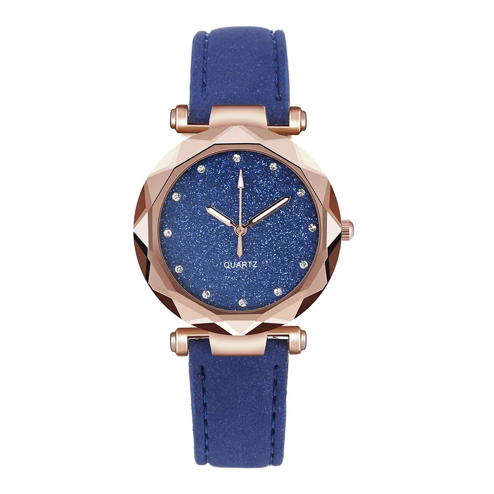 Women’s Rhinestone Vegan-Leather Dress Watch | 34 mm | Rose/Gold Accents