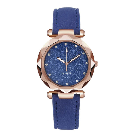 Women’s Rhinestone Vegan-Leather Dress Watch | 34 mm | Rose/Gold Accents