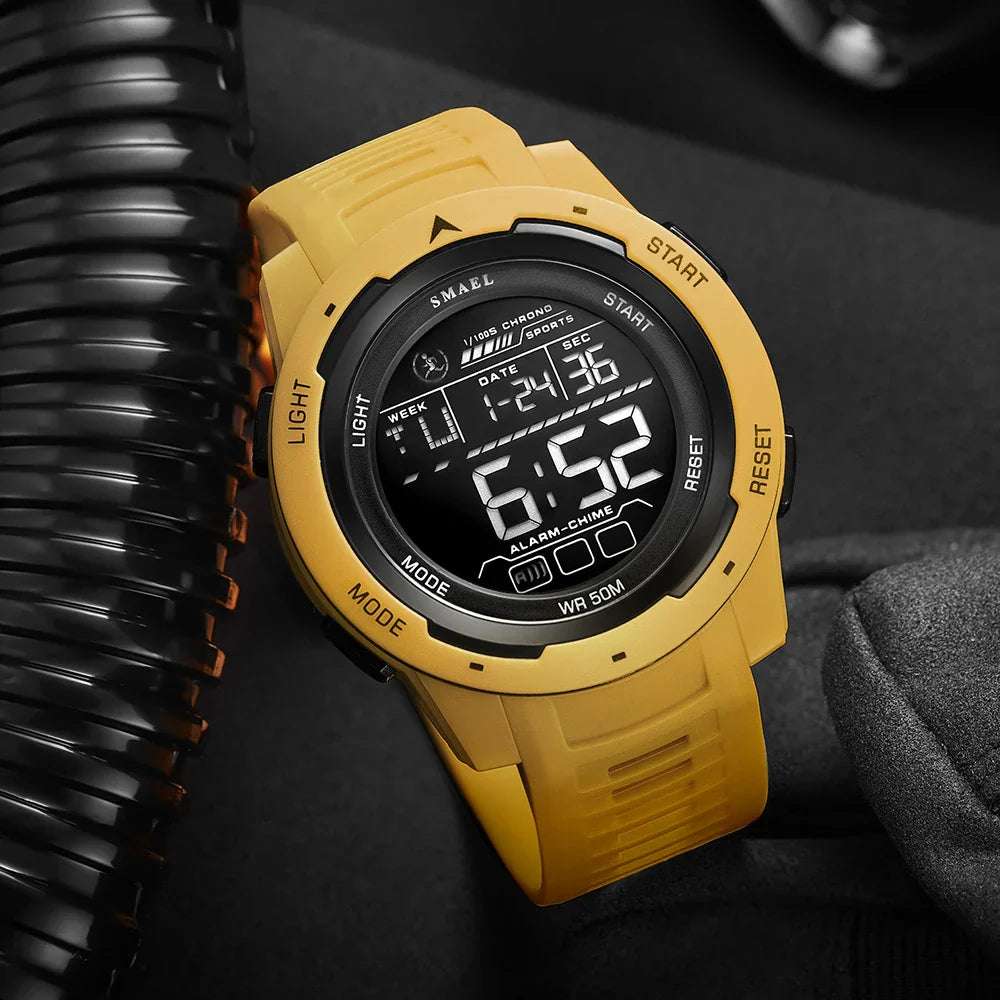 Men’s Tactical Digital Sport Watch 46 mm | 5 ATM Waterproof | LED Display | Alarm & Chronograph