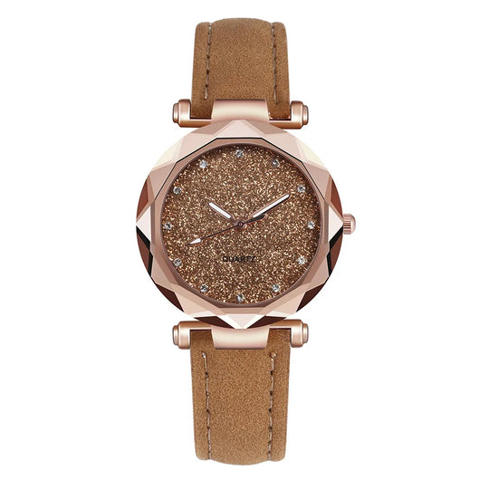 Women’s Rhinestone Vegan-Leather Dress Watch | 34 mm | Rose/Gold Accents
