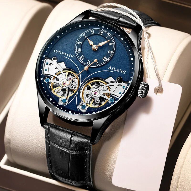 Men’s Automatic Moonphase Tourbillon Watch | 43 mm | Leather Strap | Multi-Function Calendar
