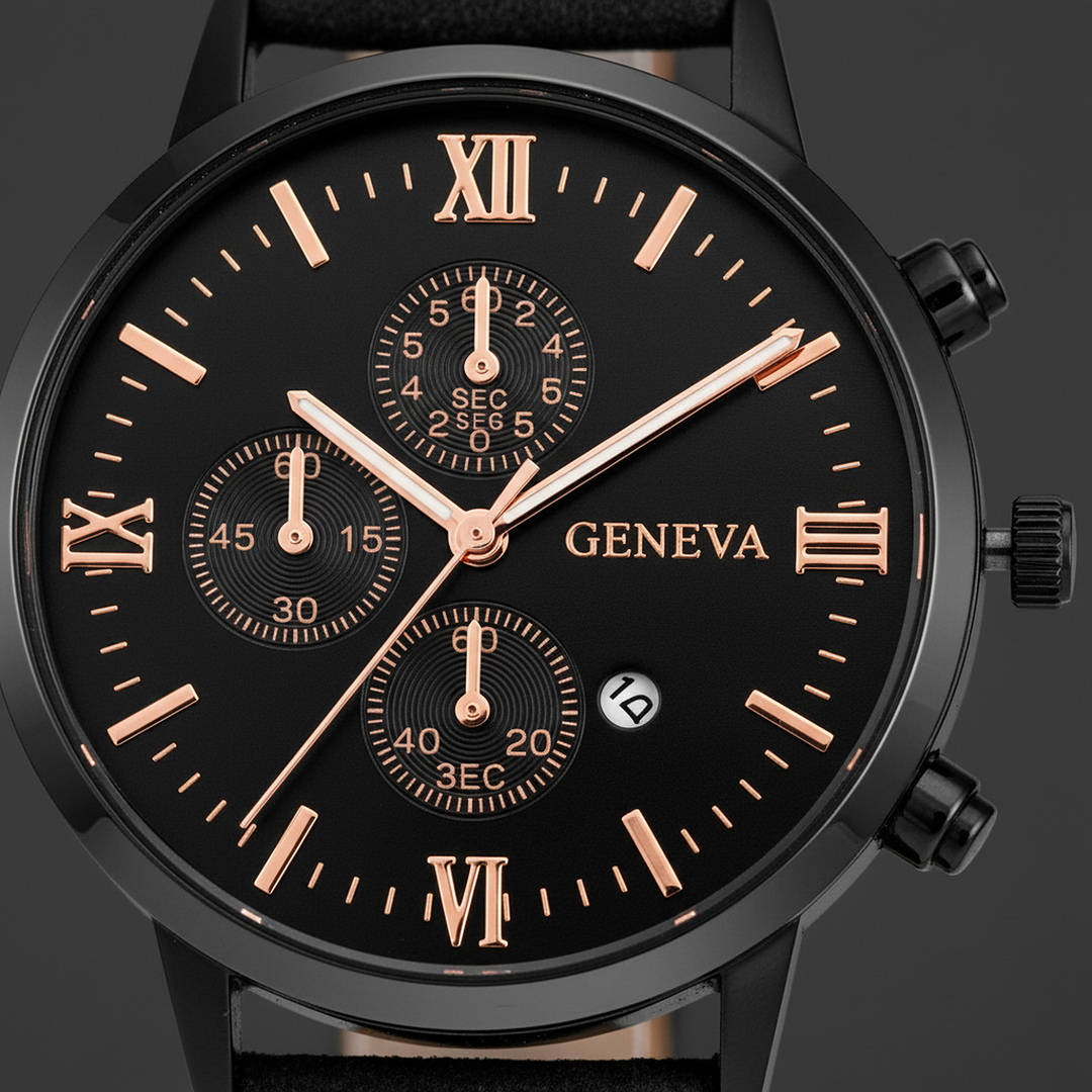 Smith Watches Casual Black Rose Gold - Dial Macro