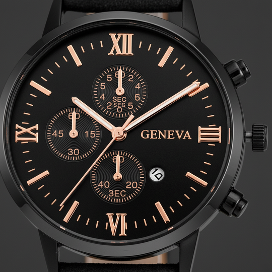 Smith Watches Casual Black Rose Gold - Dial Macro