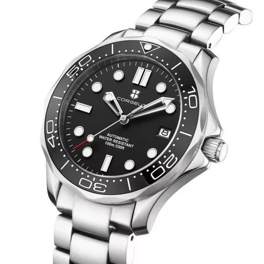 Men’s Automatic NH35 Watch 40 mm | 316L Steel Case & Bracelet | Sapphire Crystal | Ceramic Bezel