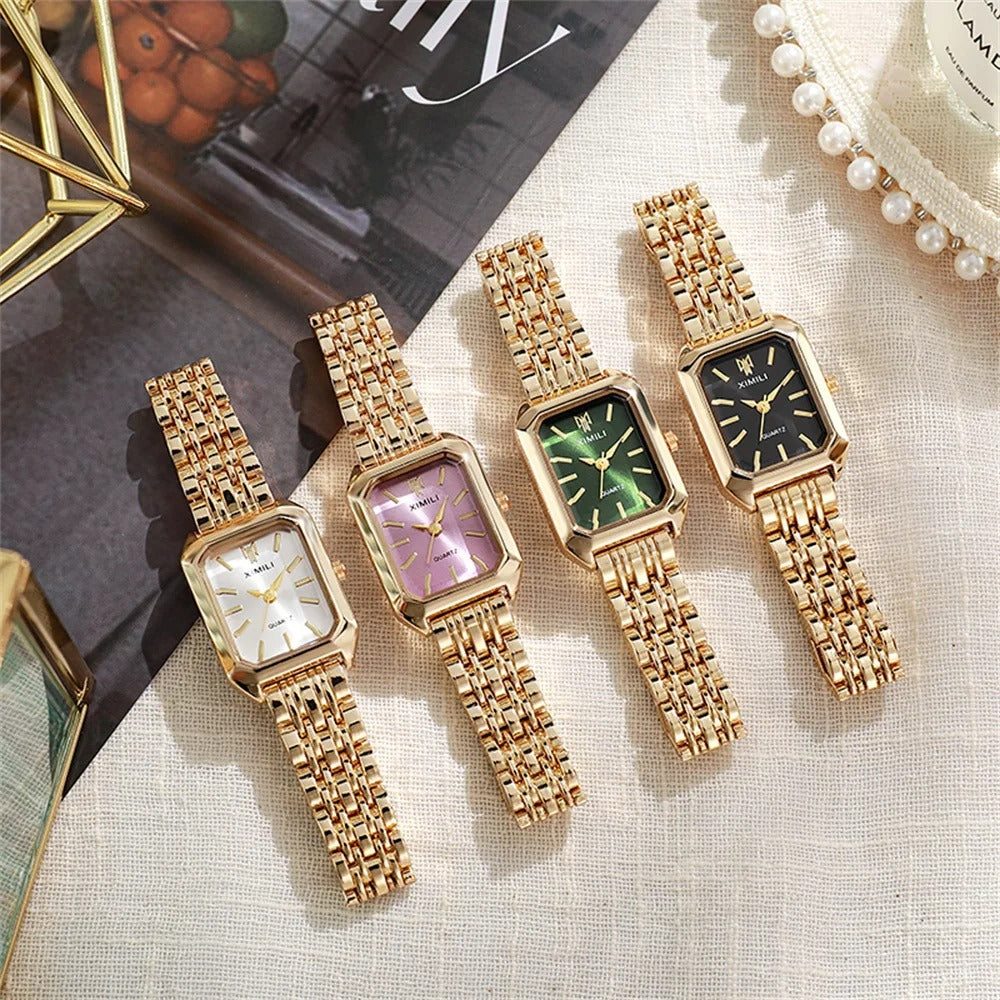 Women's Classic Gold Square Quartz Watch | 22 × 30 mm | 3 ATM
