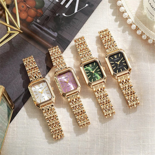 Women's Classic Gold Square Quartz Watch | 22 × 30 mm | 3 ATM