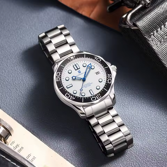 Men’s Automatic NH35 Watch 40 mm | 316L Steel Case & Bracelet | Sapphire Crystal | Ceramic Bezel