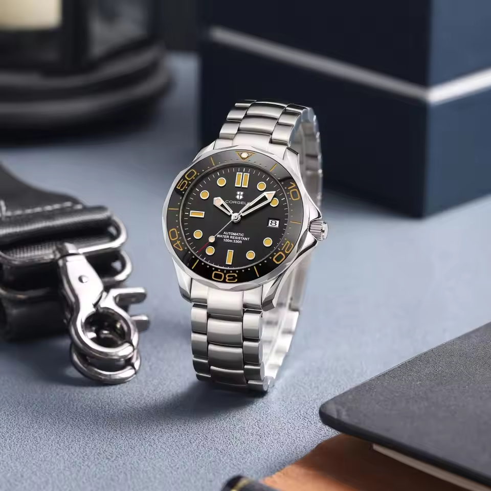Men’s Automatic NH35 Watch 40 mm | 316L Steel Case & Bracelet | Sapphire Crystal | Ceramic Bezel