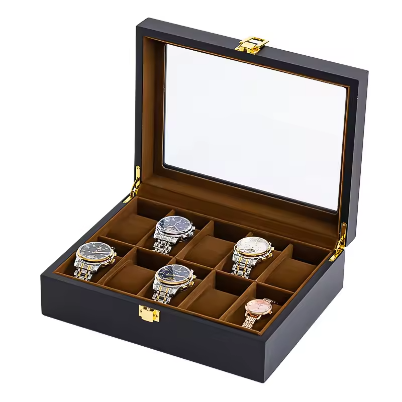 Unisex Wooden Watch Display Case Organizer | 6 Slots | Dust Protection
