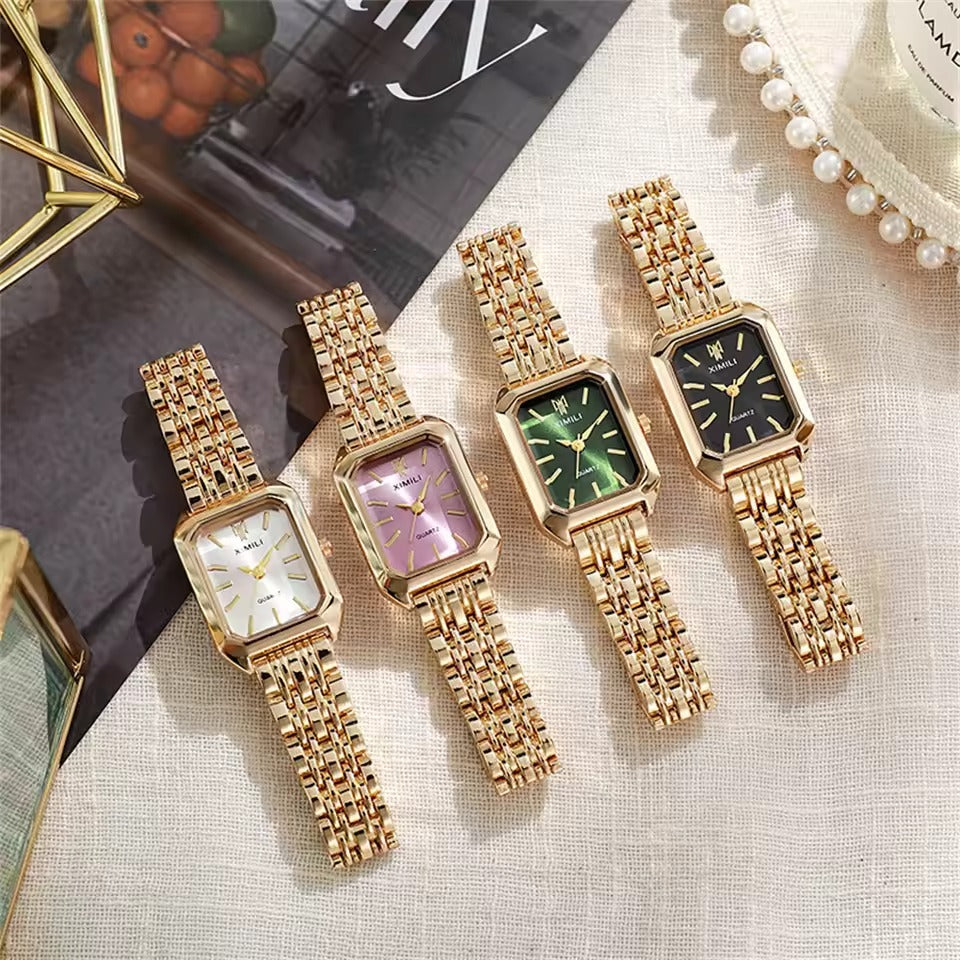 Women's Classic Gold Square Quartz Watch | 22 × 30 mm | 3 ATM