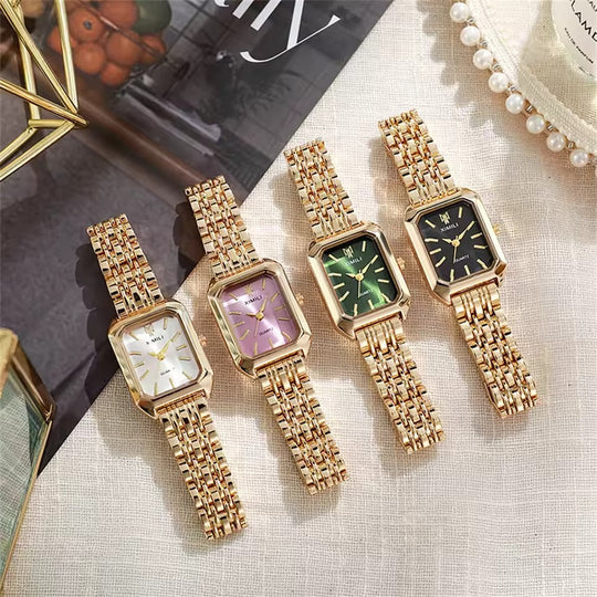 Women's Classic Gold Square Quartz Watch | 22 × 30 mm | 3 ATM