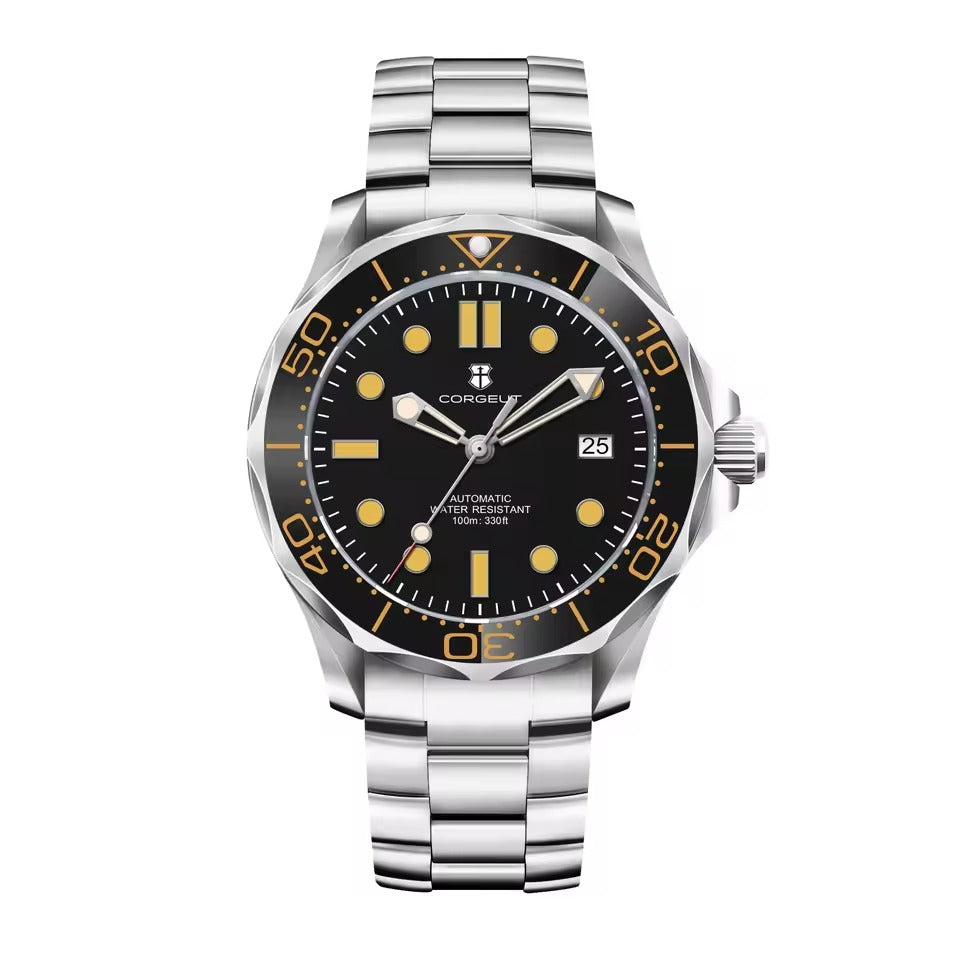 Men’s Automatic NH35 Watch 40 mm | 316L Steel Case & Bracelet | Sapphire Crystal | Ceramic Bezel