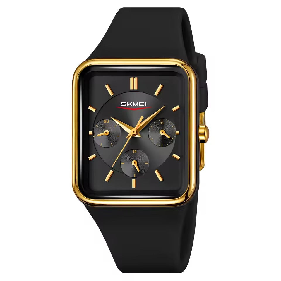 Women’s Rectangular Quartz Watch | 30 mm | White Silicone | 3 ATM | Casual Business Style