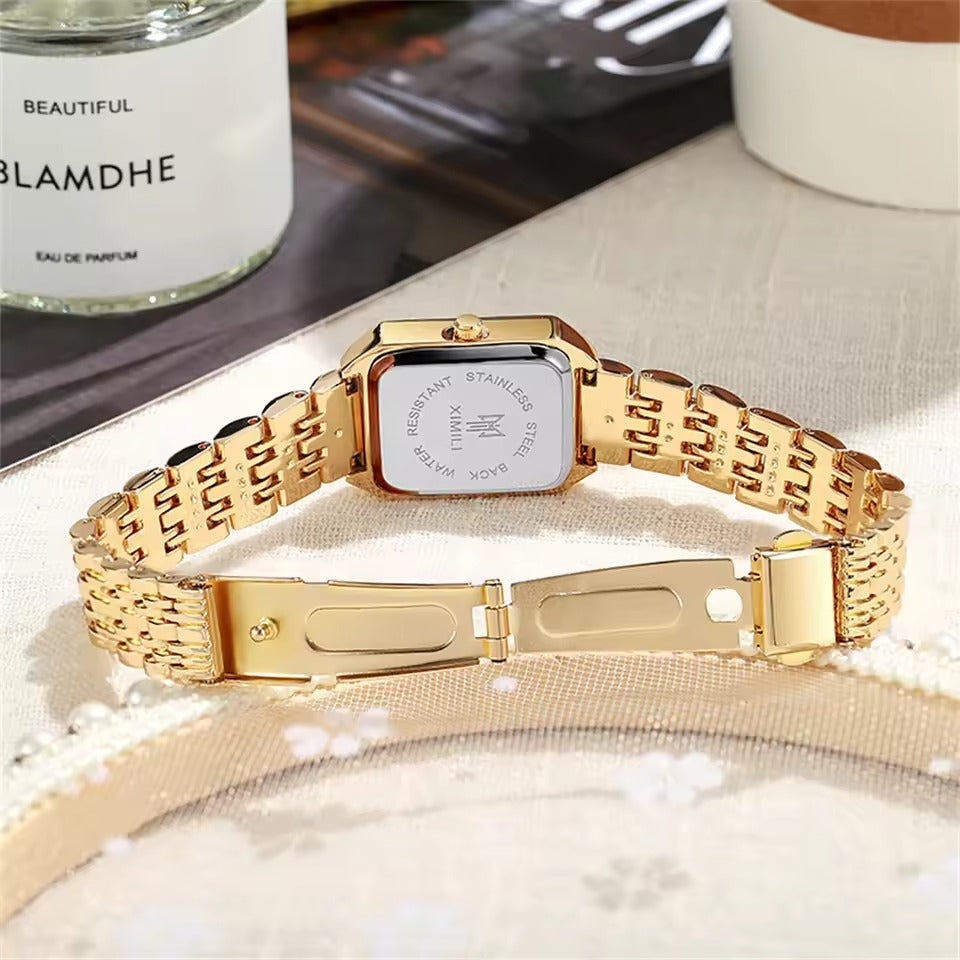 Women's Classic Gold Square Quartz Watch | 22 × 30 mm | 3 ATM