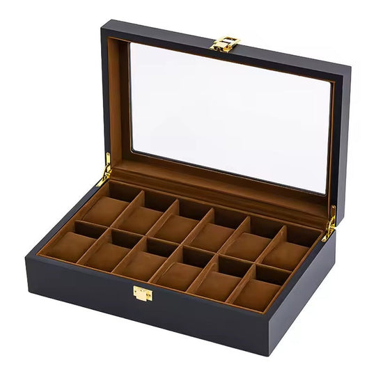 Unisex Wooden Watch Display Case Organizer | 6 Slots | Dust Protection
